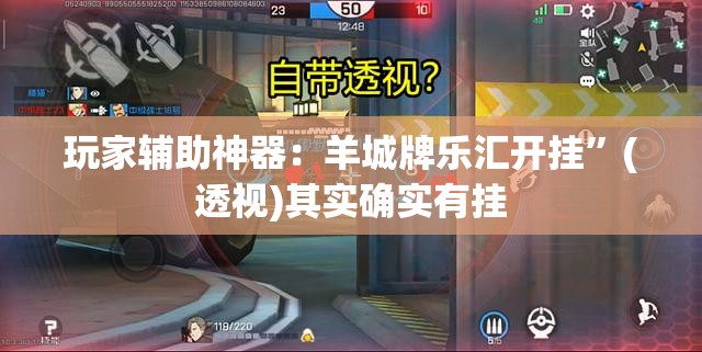 玩家辅助神器：羊城牌乐汇开挂”(透视)其实确实有挂